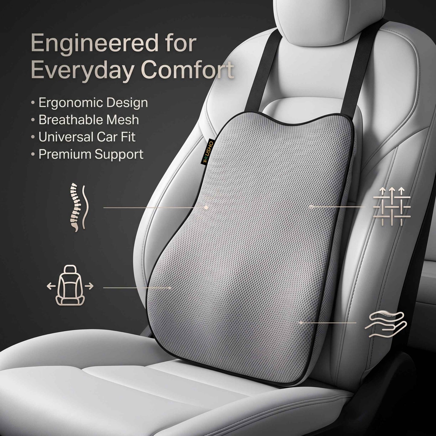 Kusho Car Spine Rest Cushion