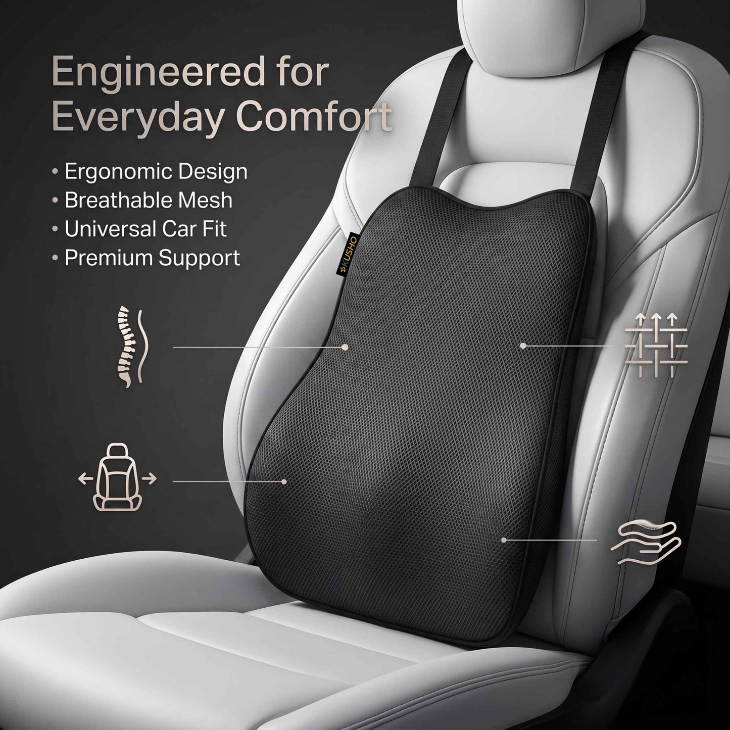 Kusho Car Spine Rest Cushion