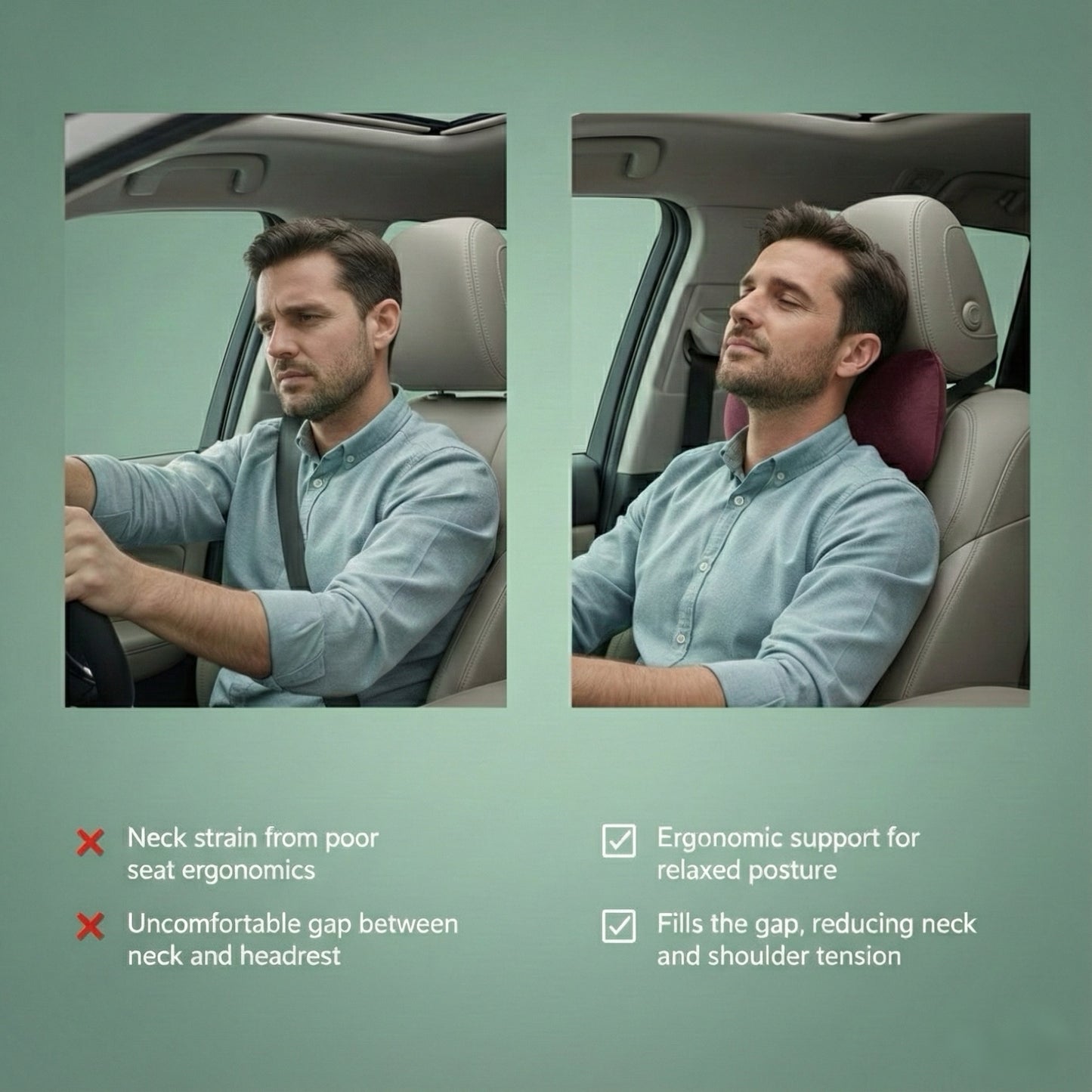 Kusho Car Neck Support (Broad)